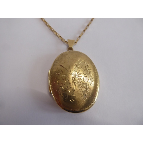 19 - 9ct gold locket on chain (10.0g)
