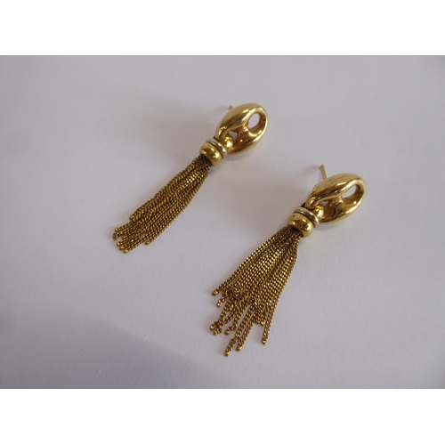 20 - Pair of continental yellow metal earrings (8.2g)