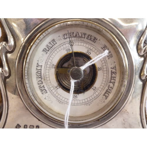46 - Silver desk barometer - Birmingham 1903