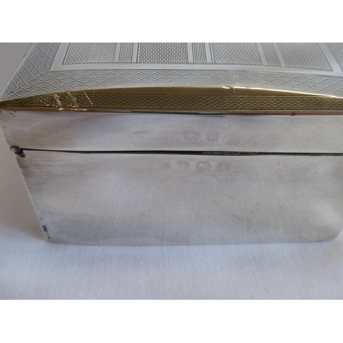 5 - Early 20thC engine turned silver cigarette box (hallmarks worn)