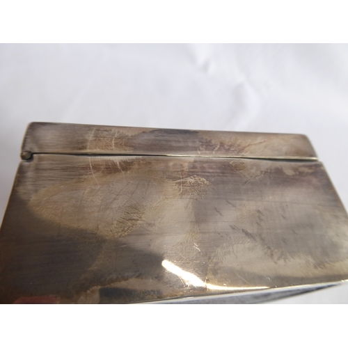 5 - Early 20thC engine turned silver cigarette box (hallmarks worn)