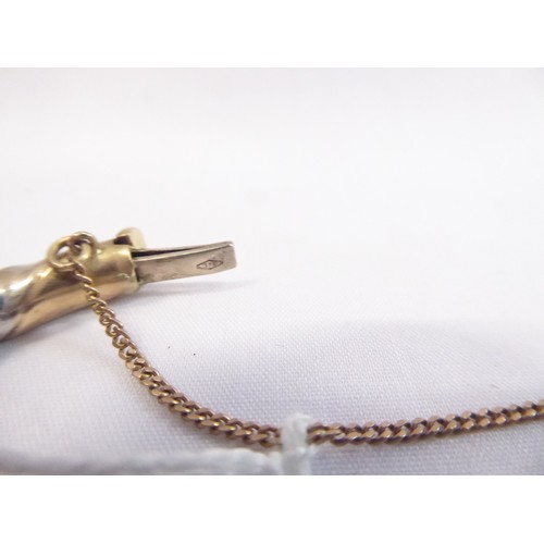 18 - 9ct white and yellow gold bangle (16.8g)