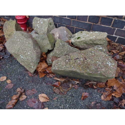4 - Large Granite rockery stones (9)