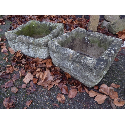 5 - Cast concrete brick effect planters (2)