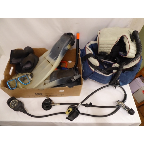 59 - Scuba diving gear - Sherwood scuba buoyancy control device, flippers etc.