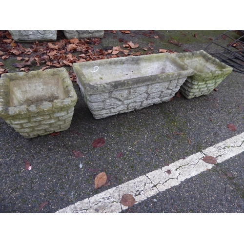 9 - Cast concrete brick effect planters (3)