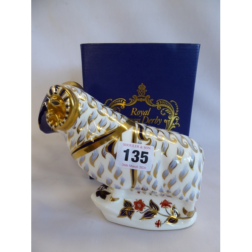 Royal Crown Derby paperweight - ram (with box)