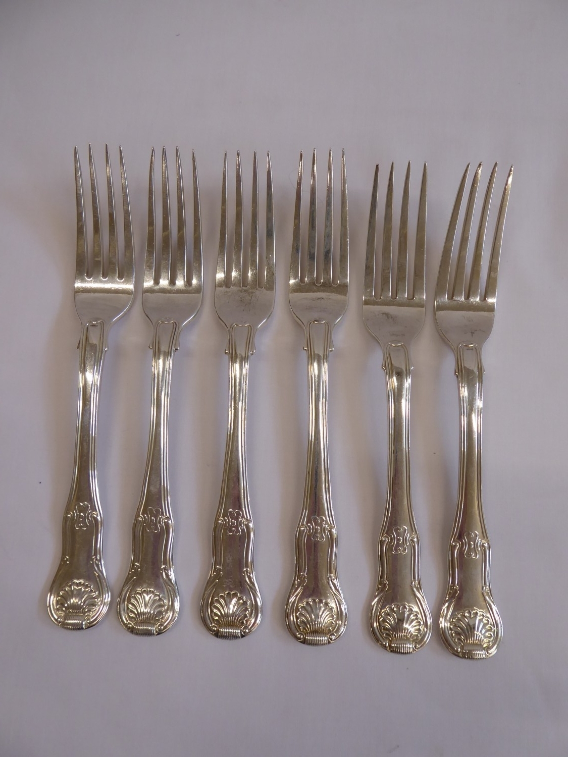 Set of 6 silver kings pattern forks - London 1818/1819 (23.2 ozt)