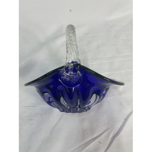 12 - Murano Cobalt Blue Fruit Basket