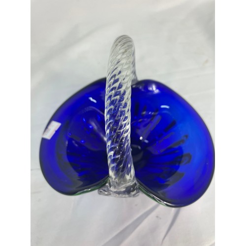 12 - Murano Cobalt Blue Fruit Basket