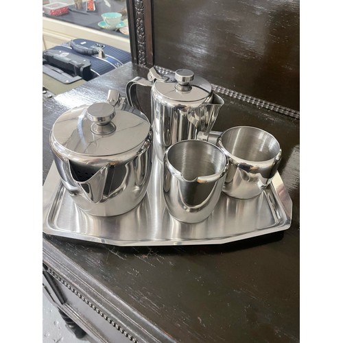 20 - Unused Vintage Stainless Steel Tea Set