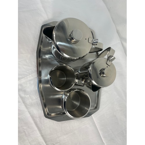 20 - Unused Vintage Stainless Steel Tea Set