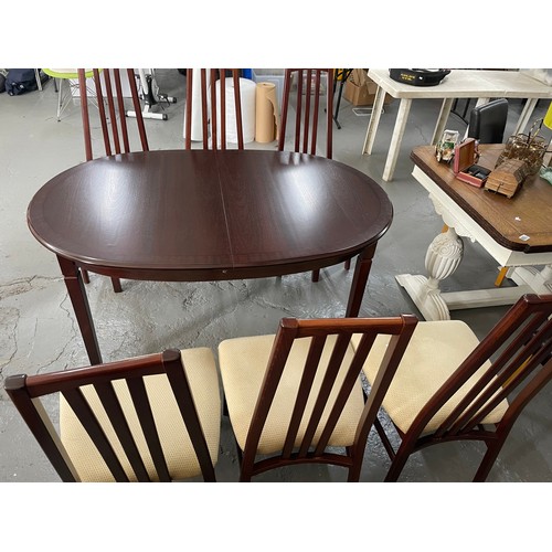 39 - Unused Mahogany Extendable Dining Table and 6 Chairs