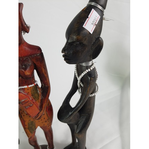 74 - Four African Wood Carved Figures