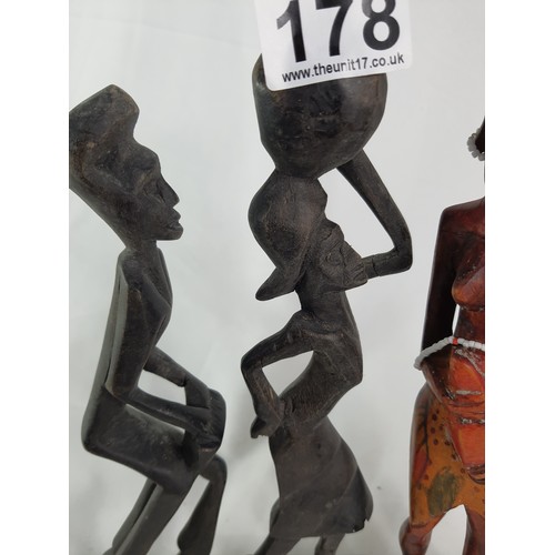 74 - Four African Wood Carved Figures