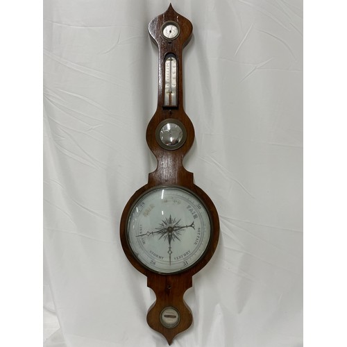 98 - 19thc Mahogany Cased Mercury Banjo Barometer