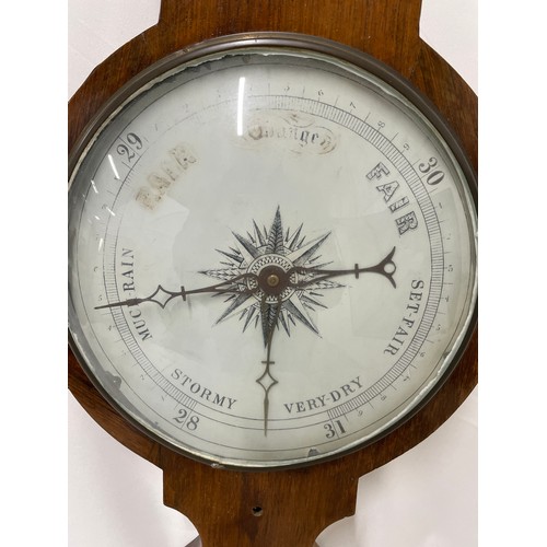 98 - 19thc Mahogany Cased Mercury Banjo Barometer