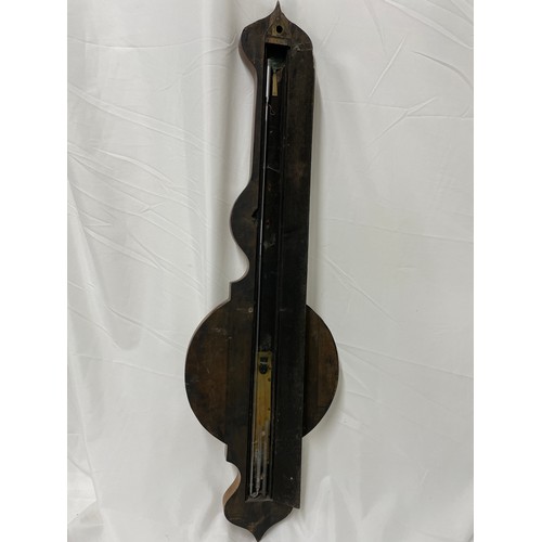 98 - 19thc Mahogany Cased Mercury Banjo Barometer