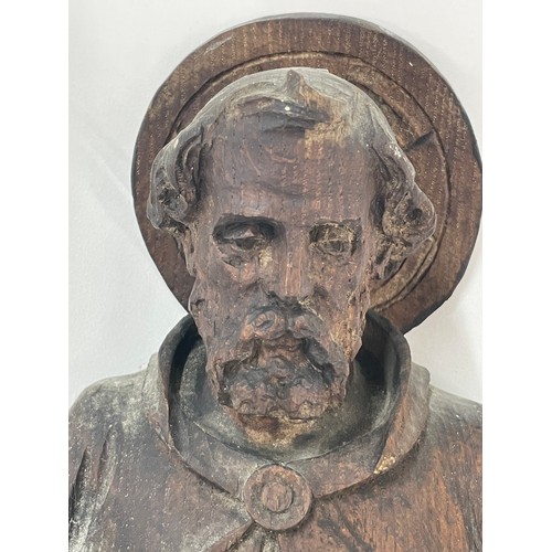 129 - Hand carved Oak Church Priest Carving c1850 20