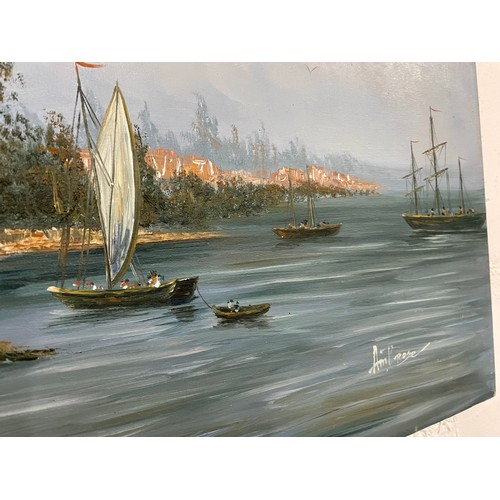 63 - Oil Painting By Ambrose 'A View From The Bay'