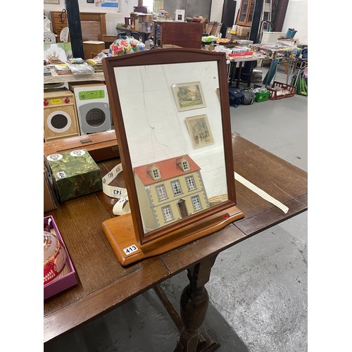 230 - Stag Teak table top mirror and stand