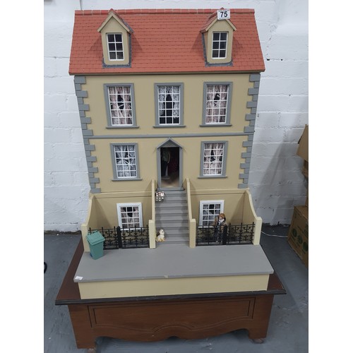 220 - 12-1 Scale Georgian Dolls House Fully fitted
Lights and decoration throughout, to a very high standa... 