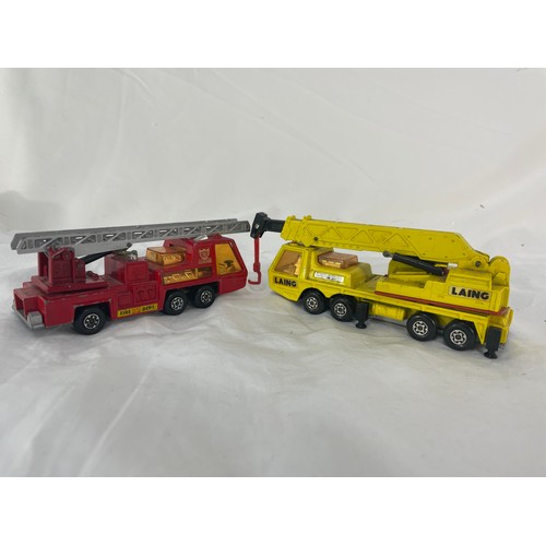 226 - Vintage Matchbox K12 Hercules Mobile Crane & K9 Fire Tender