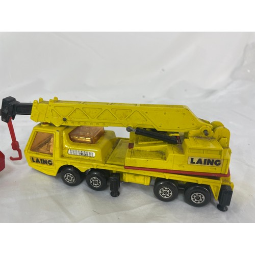 226 - Vintage Matchbox K12 Hercules Mobile Crane & K9 Fire Tender