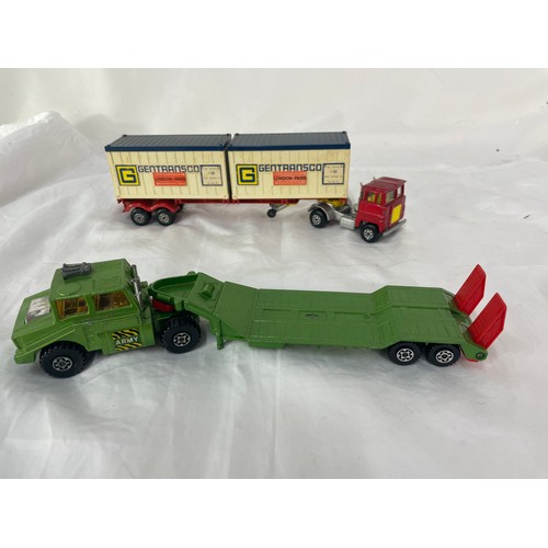 227 - Vintage Matchbox Scannel Tractor With K17 Trailer & Tank Transporter