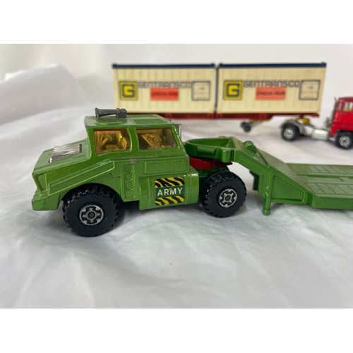 227 - Vintage Matchbox Scannel Tractor With K17 Trailer & Tank Transporter