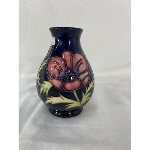 235 - Moorcroft 'Anemone' On Blue Ground approx 13 cm Tall