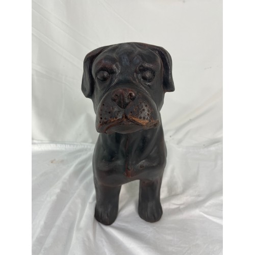 243 - Large Very Heavy Terracotta Dog 45 x 37cm