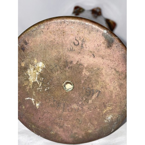 253 - Highly Detailed Trench Art Shell From WW1 Inscribed 'Arras 1914-1918 The Border Regiment'