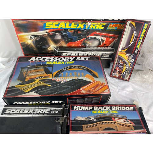 255 - Complete 1980 Le-Mans Scalextric Mega Sound With Accessories, Spare Track, & Spare Bridges