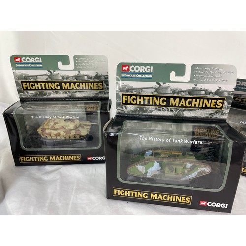 260 - 4 X Corgi Die Cast Fighting Machines The History Of Tank warfare.