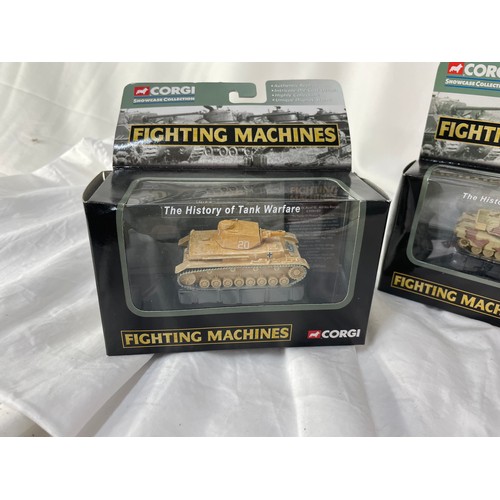 260 - 4 X Corgi Die Cast Fighting Machines The History Of Tank warfare.