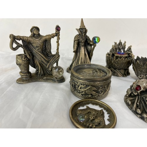 285 - A Selection Of Myth & Magic Cast Metal Collectibles