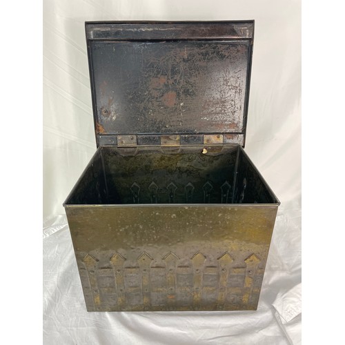 304 - Antique Brass Coal Box 13x17x13