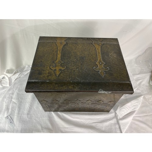 304 - Antique Brass Coal Box 13x17x13