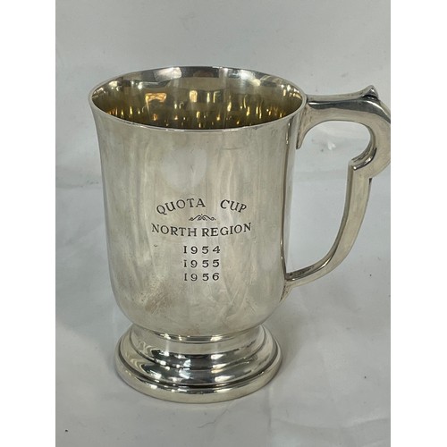 315 - Hallmarked Sterling Silver Tankard GB&Co 1956 Birmingham