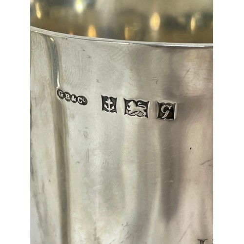 315 - Hallmarked Sterling Silver Tankard GB&Co 1956 Birmingham