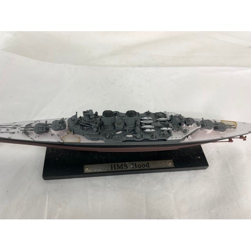 336 - 4 X Scale War Ships Collectors Models Inc Bismark, HMS Hood x2, and HMS Prince Of Wales