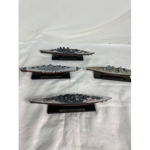 336 - 4 X Scale War Ships Collectors Models Inc Bismark, HMS Hood x2, and HMS Prince Of Wales