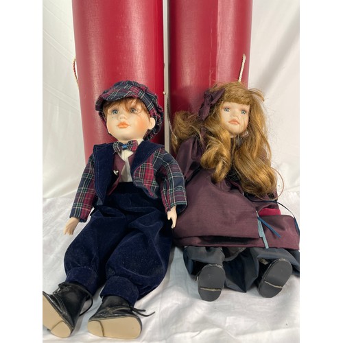 343 - 2 Large Porcelain Dolls H.Samuel Christmas 2000 Range