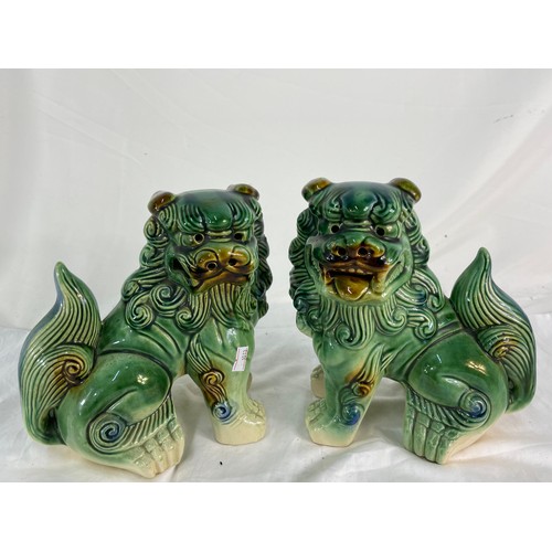 347 - 2 x Large Asian Lions 23cm