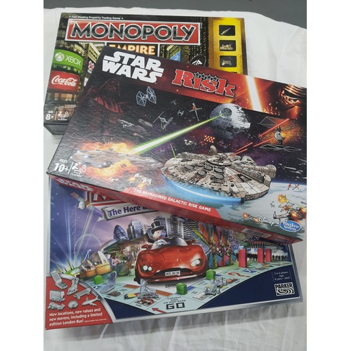 1 - 3 Board Games Inc Monopoly LTD Edition, Monopoly Empire & Risk Starwars