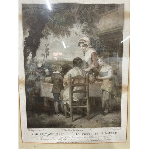 84 - 1798 Colour Plated Print Entitled 'Family Dinner' Inscribed 