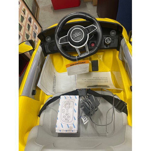 2 - Bright Yellow Audi TT Cabrio Electric Childs Ride-on