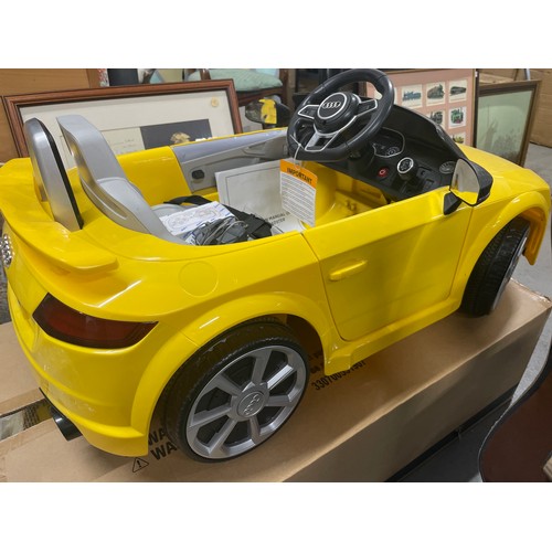 2 - Bright Yellow Audi TT Cabrio Electric Childs Ride-on