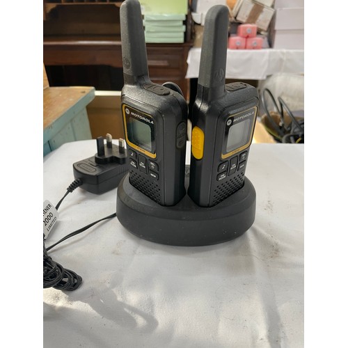 182 - 2 x Motorola Walkie Talkies & Docking Station